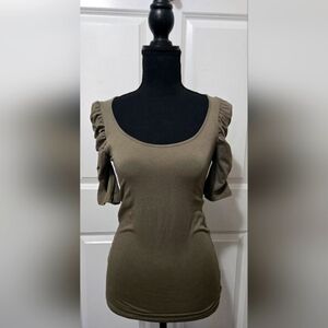 Zara Basics Olive Green Top
